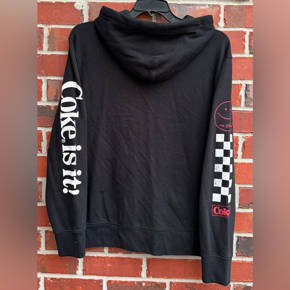 Coca-Cola® By Aéropostale Coca-Cola Classic L Black Unisex Pullover Hoodie T9 - Picture 2 of 9
